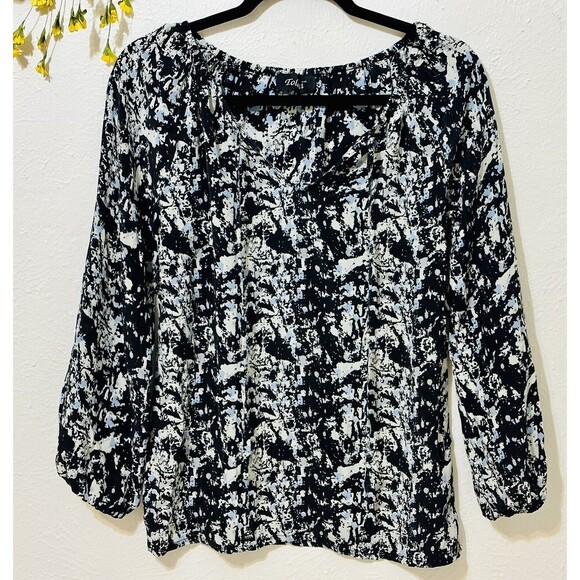 Anthropologie Size S Colorful Tolani Silk Blouse Boho Art to Wear Office - Picture 7 of 10